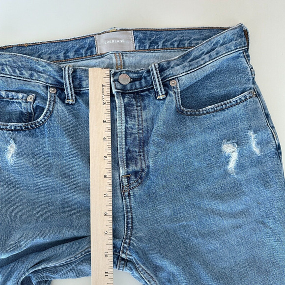 Everlane Boyfriend Jeans Womens 27 Regular 100% Cotton Distressed Button Fly - Picture 7 of 9